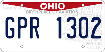 OH license plate GPR1302