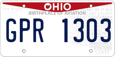 OH license plate GPR1303