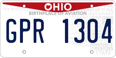 OH license plate GPR1304