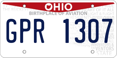 OH license plate GPR1307