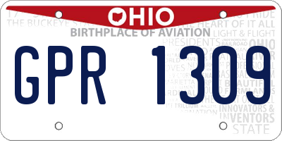 OH license plate GPR1309