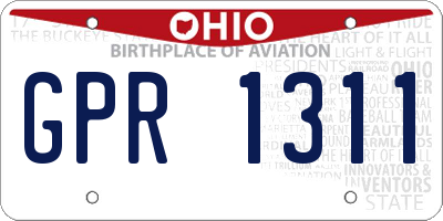 OH license plate GPR1311