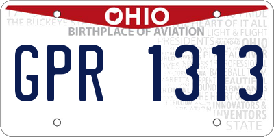 OH license plate GPR1313