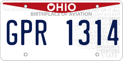 OH license plate GPR1314