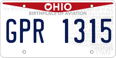 OH license plate GPR1315