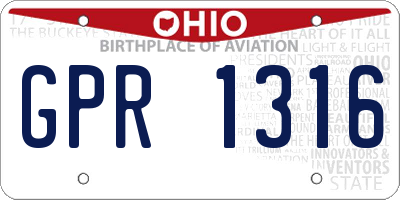 OH license plate GPR1316