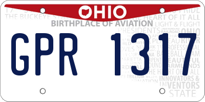 OH license plate GPR1317