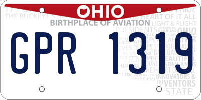 OH license plate GPR1319