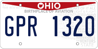 OH license plate GPR1320