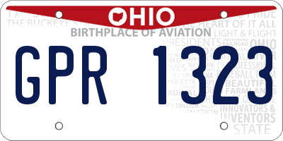 OH license plate GPR1323