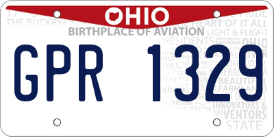 OH license plate GPR1329