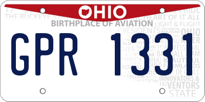 OH license plate GPR1331