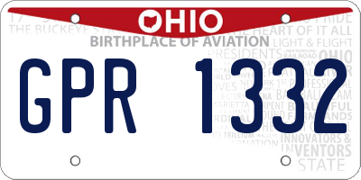 OH license plate GPR1332