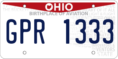 OH license plate GPR1333