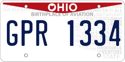 OH license plate GPR1334