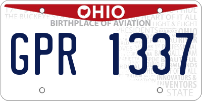 OH license plate GPR1337