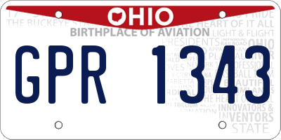 OH license plate GPR1343