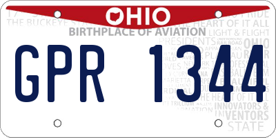 OH license plate GPR1344