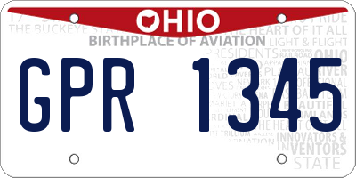 OH license plate GPR1345