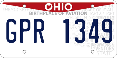 OH license plate GPR1349