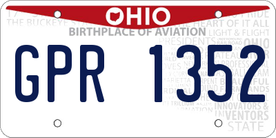 OH license plate GPR1352