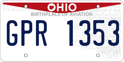 OH license plate GPR1353