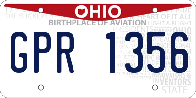 OH license plate GPR1356