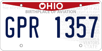 OH license plate GPR1357