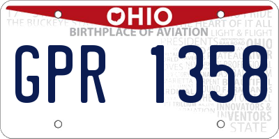 OH license plate GPR1358