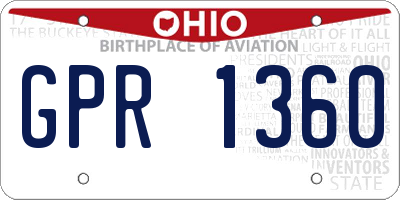 OH license plate GPR1360