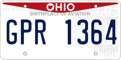 OH license plate GPR1364