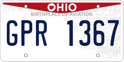 OH license plate GPR1367