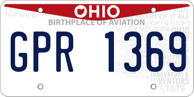 OH license plate GPR1369