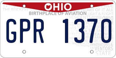 OH license plate GPR1370