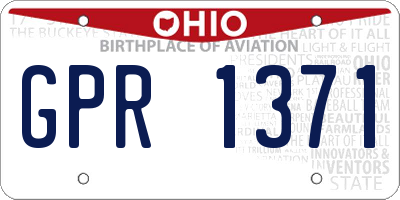 OH license plate GPR1371