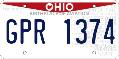 OH license plate GPR1374