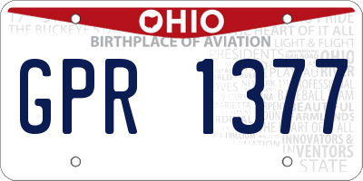 OH license plate GPR1377