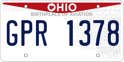 OH license plate GPR1378