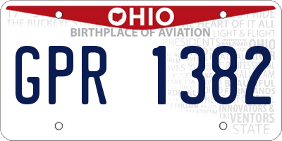 OH license plate GPR1382