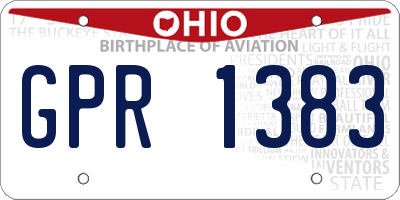 OH license plate GPR1383