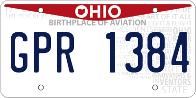 OH license plate GPR1384