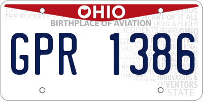OH license plate GPR1386