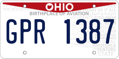 OH license plate GPR1387