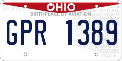 OH license plate GPR1389