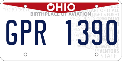 OH license plate GPR1390