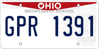 OH license plate GPR1391
