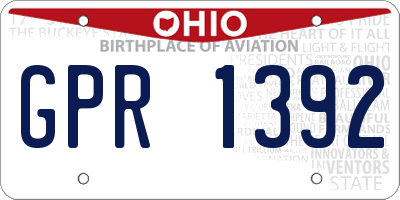 OH license plate GPR1392