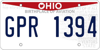 OH license plate GPR1394
