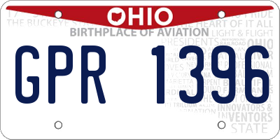 OH license plate GPR1396