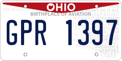 OH license plate GPR1397